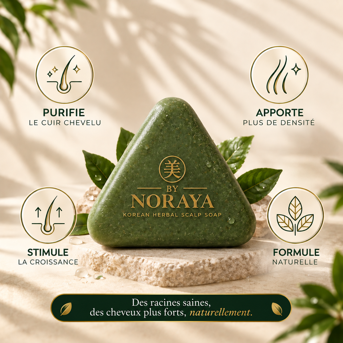 Shampoing Solide Coréen Aux Plantes - Volume & Cuir Chevelu - By Noraya